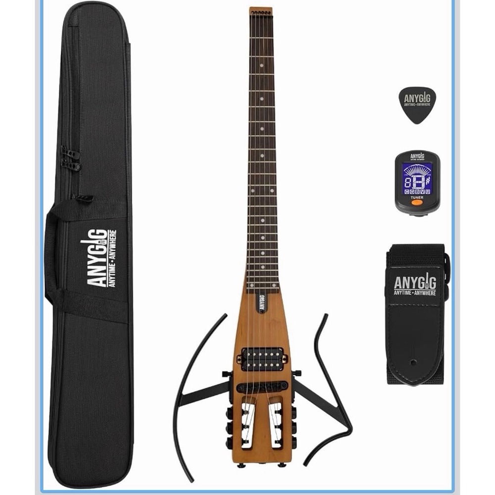 Anygig Travel Electric Guitar Headless – Portable Ultra-Light and Quiet, F